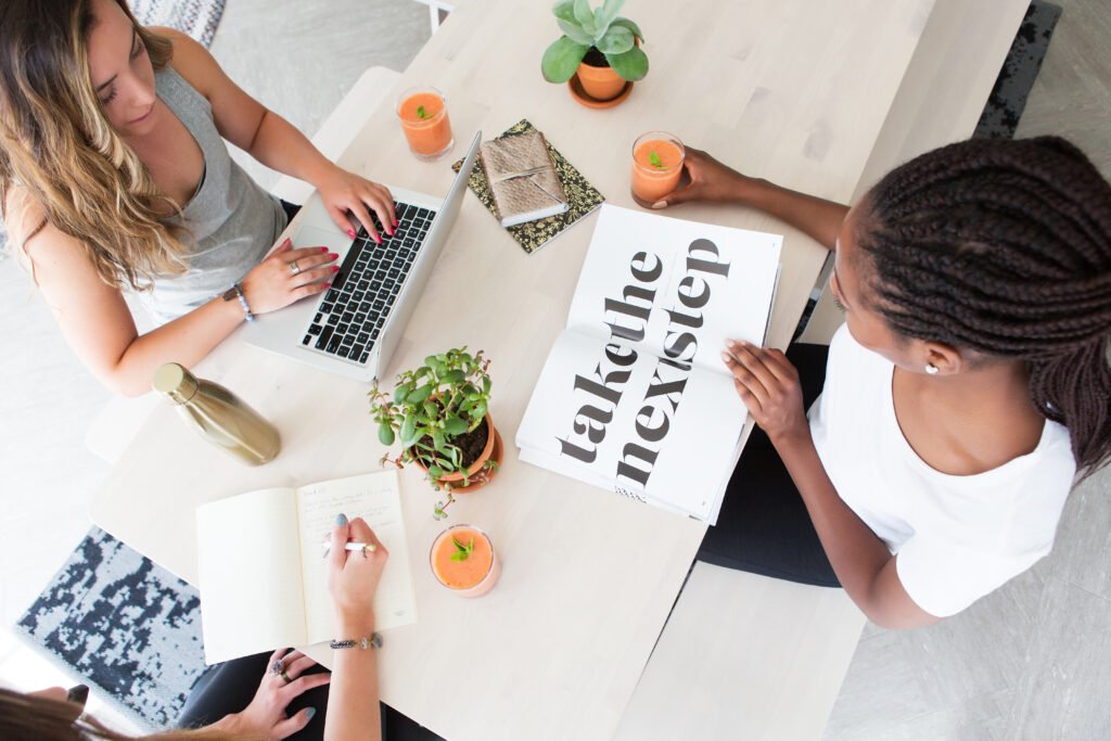 image of women working together