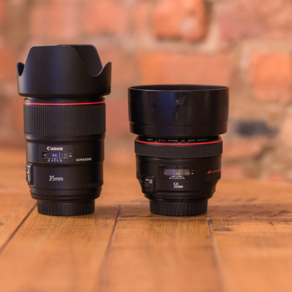 Canon 35mm f1.4 and 50mm f1.2