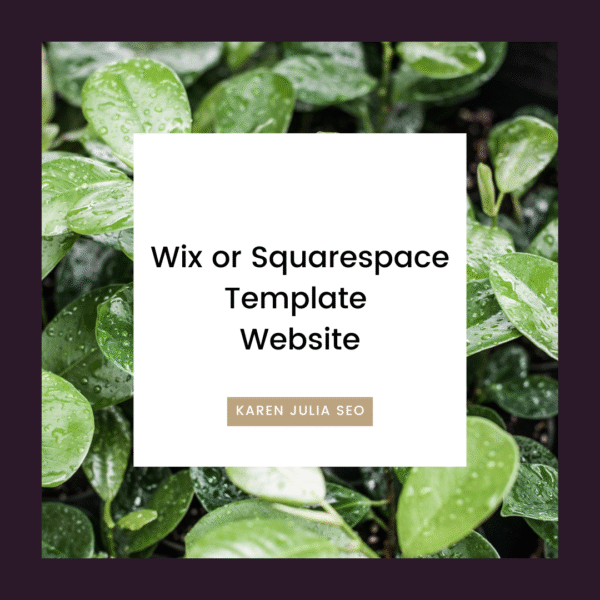 Wix/Squarespace Template Website